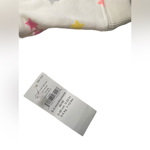 Baby Gap New Logo Zip Hoodie Cream Stars 0-3M NWT - Picture 5 of 7